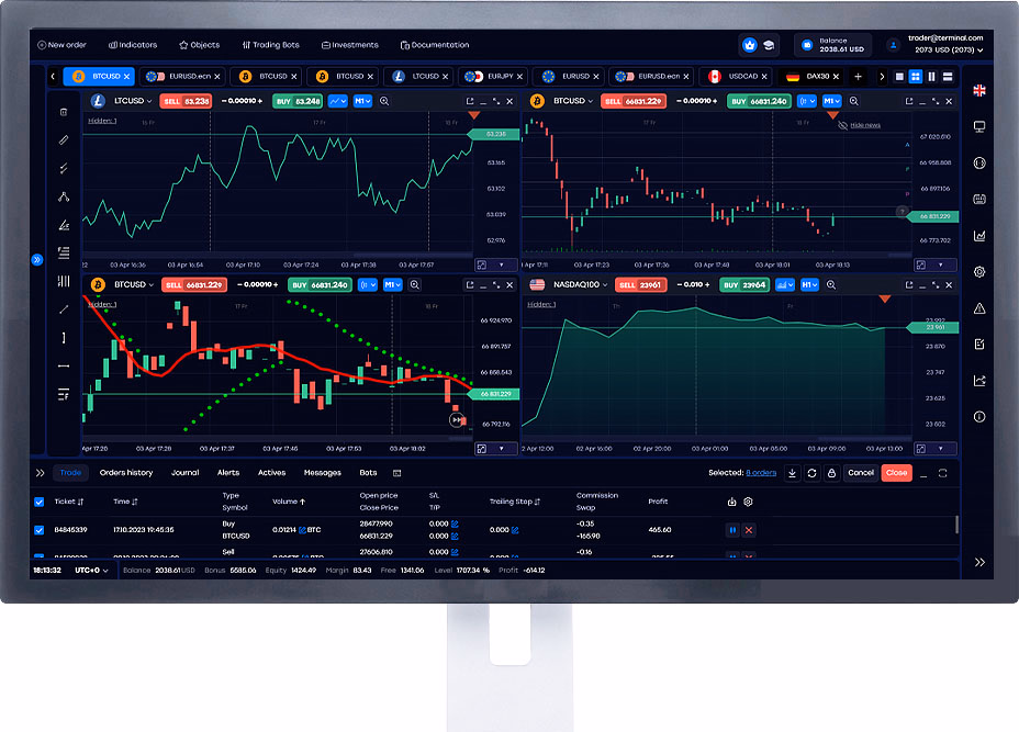 Скриншот терминала Mobius Trader для Windows